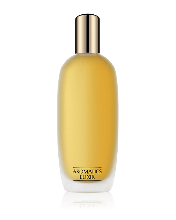 Aromatics Elixir&amp;trade; Perfume Spray, Kiehtova, persoonallinen tuoksu, joka on paljon enemmän kuin pelkkä tuoksu. Hyväilee aisteja hienovaraisilla, miellyttävillä ruusun, jasmiinin, ylang ylangin ja vetiverin sävyillä. Individualistille jokaisessa naisessa.