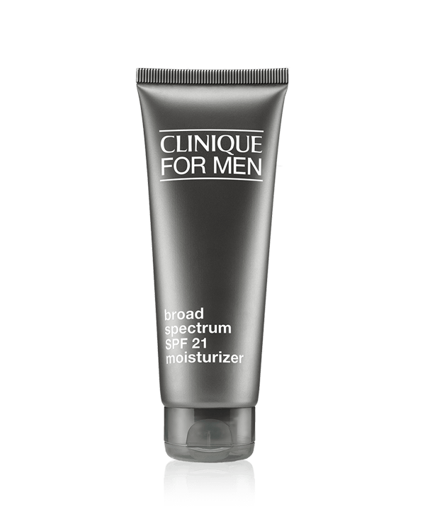 Clinique For Men™ Broad Spectrum SPF 21 Moisturizer, Lightweight, oil-free hydration plus daily UVA/UVB protection.