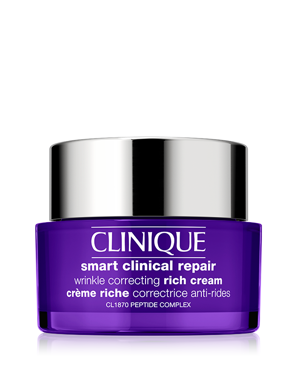 Clinique Smart Clinical Repair™ Wrinkle Correcting Rich Cream, Juonteita ja ryppyjä vastaan taisteleva voide vahvistaa ja ravitsee ihoa saaden sen tuntumaan sileältä ja nuorekkaalta.