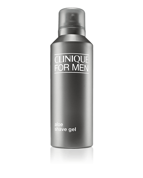 Clinique For Men™ Aloe Shave Gel, Runsaasti aloe veraa sisältävä partageeli tarkkaan parranajoon. Pehmentää ihoa ja partaa helpottaen terän liukumista iholla.