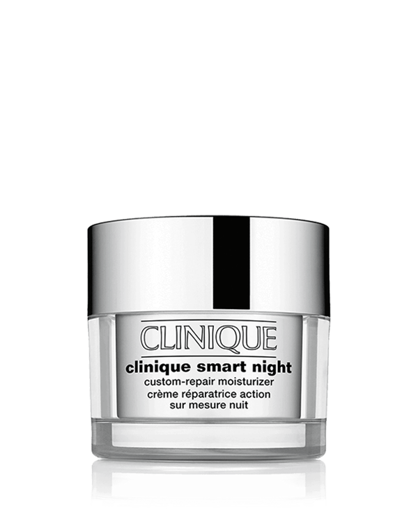 Clinique Smart Night™ Custom-Repair Moisturizer, Älykäs yövoide jonka teho kohdistuu kaikkiin merkittäviin ikääntymisen merkkeihin.