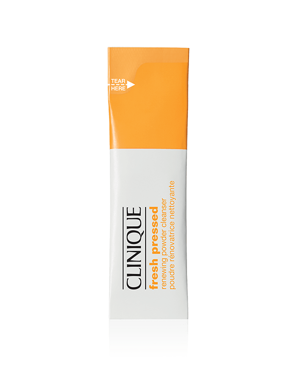 Clinique Fresh Pressed™ Renewing Powder Cleanser with Pure Vitamin C, Vedellä aktivoitava ja pois huuhdeltava ihoa kirkastava puhdistustuote, joka sisältää C-vitamiinia.